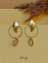 Natural Raw Stone Hanging Earrings for Women